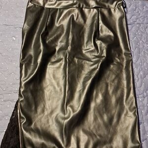 Chicme faux leather black pencil skirt size large